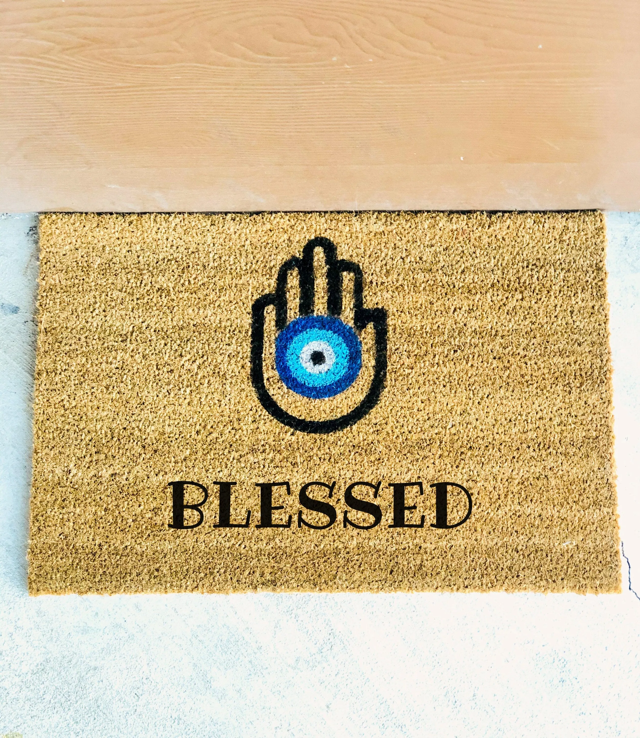 Evil Eye Hamsa Hand Design Door Mat Custom Door Mat