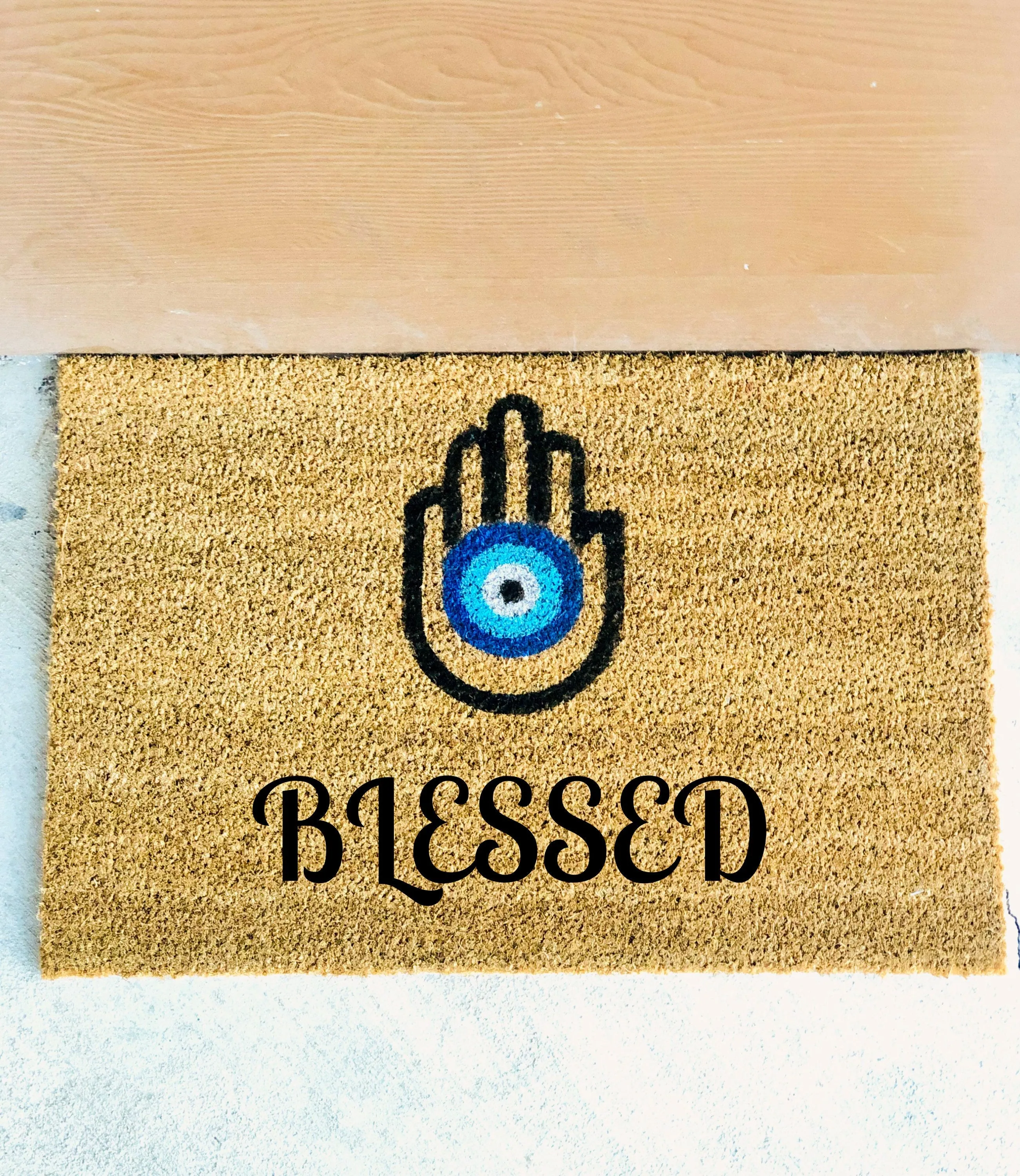 Evil Eye Hamsa Hand Design Door Mat Custom Door Mat