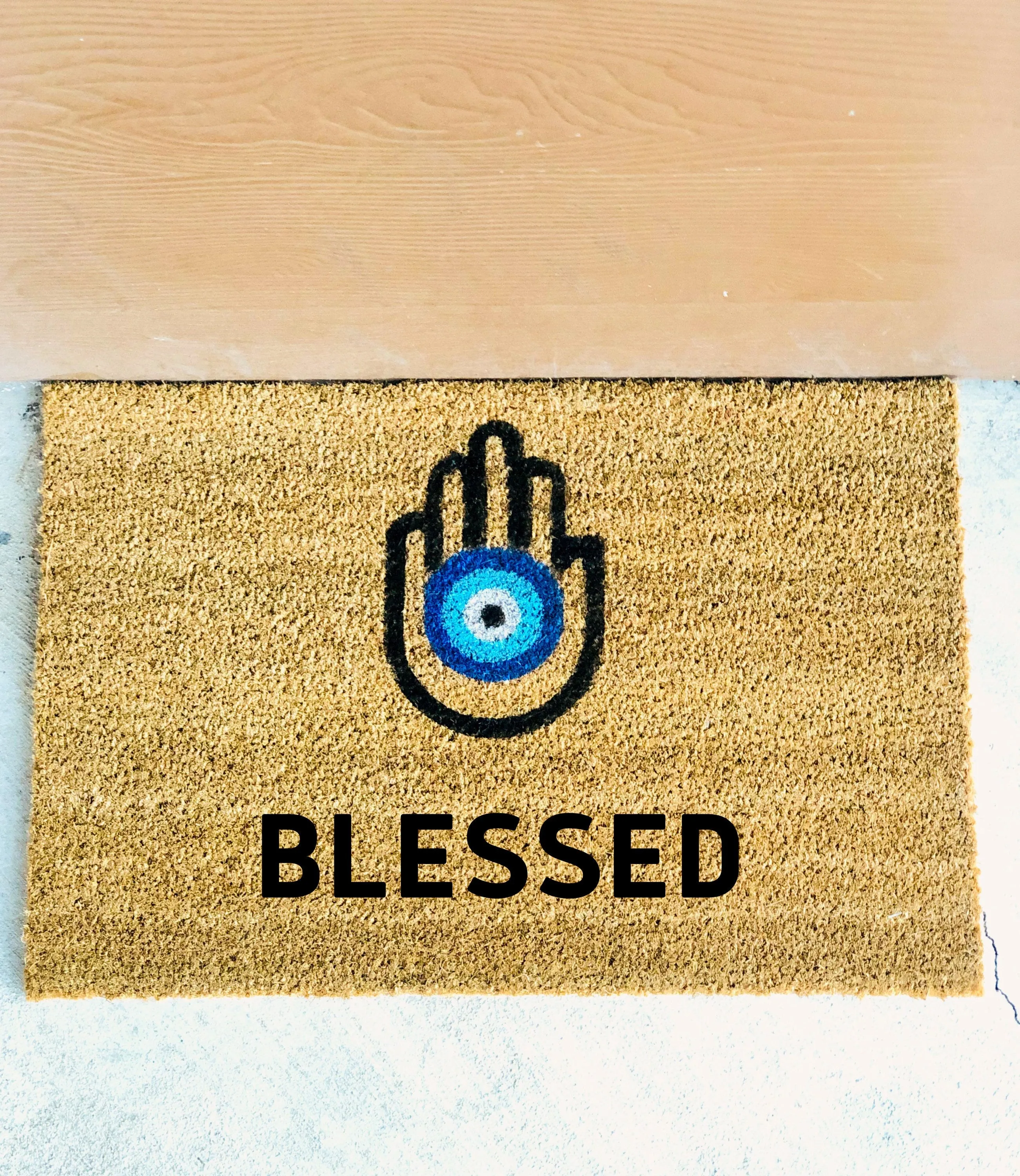 Evil Eye Hamsa Hand Design Door Mat Custom Door Mat