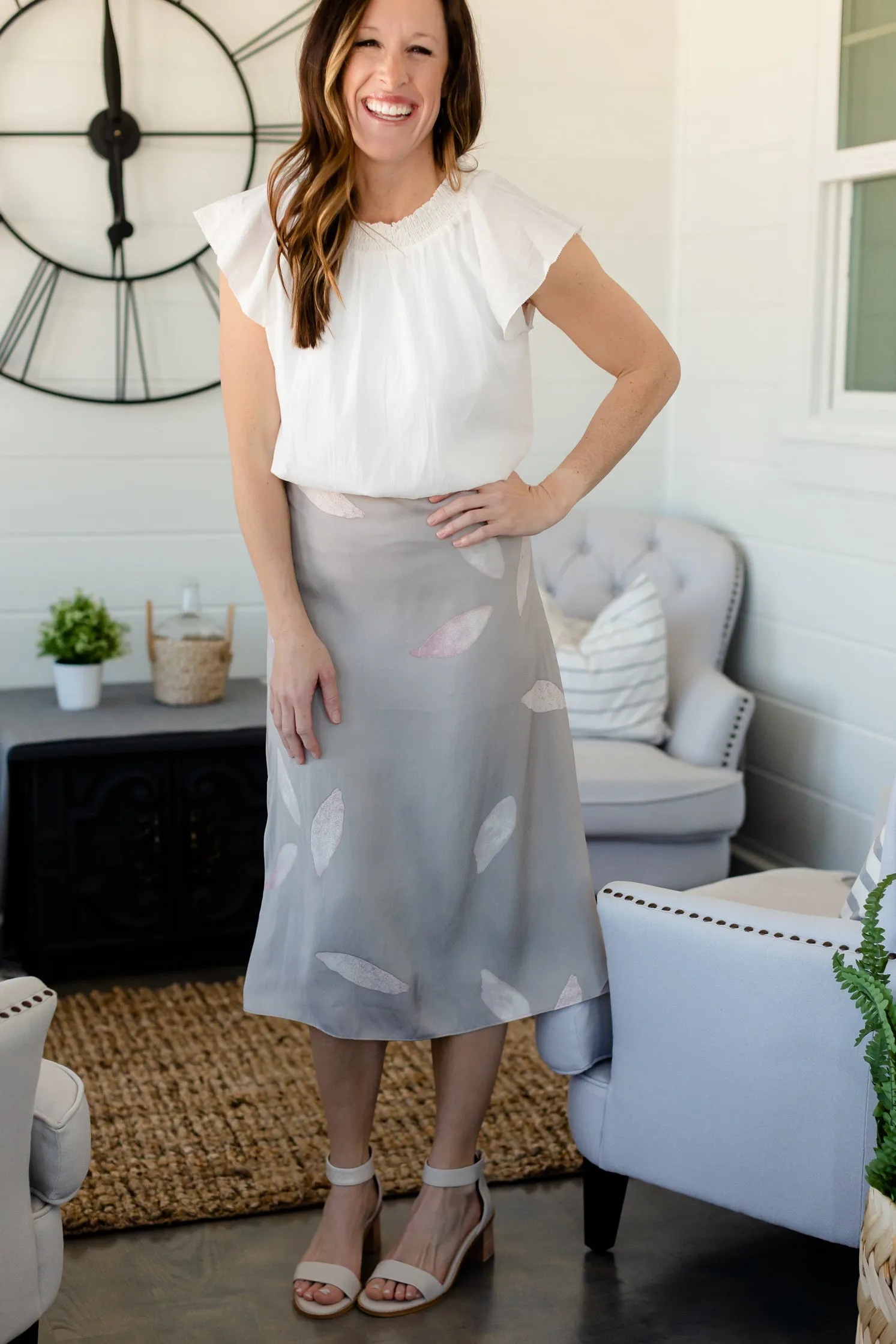 Fawn Petal Print Slip Skirt - FINAL SALE