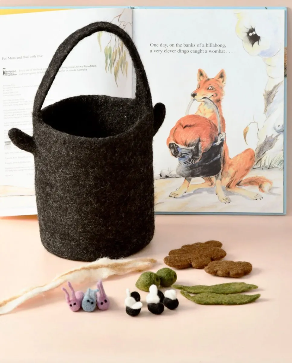 Felt "Wombat Stew" Billy Can and Small Parts Play - Tara Treasures