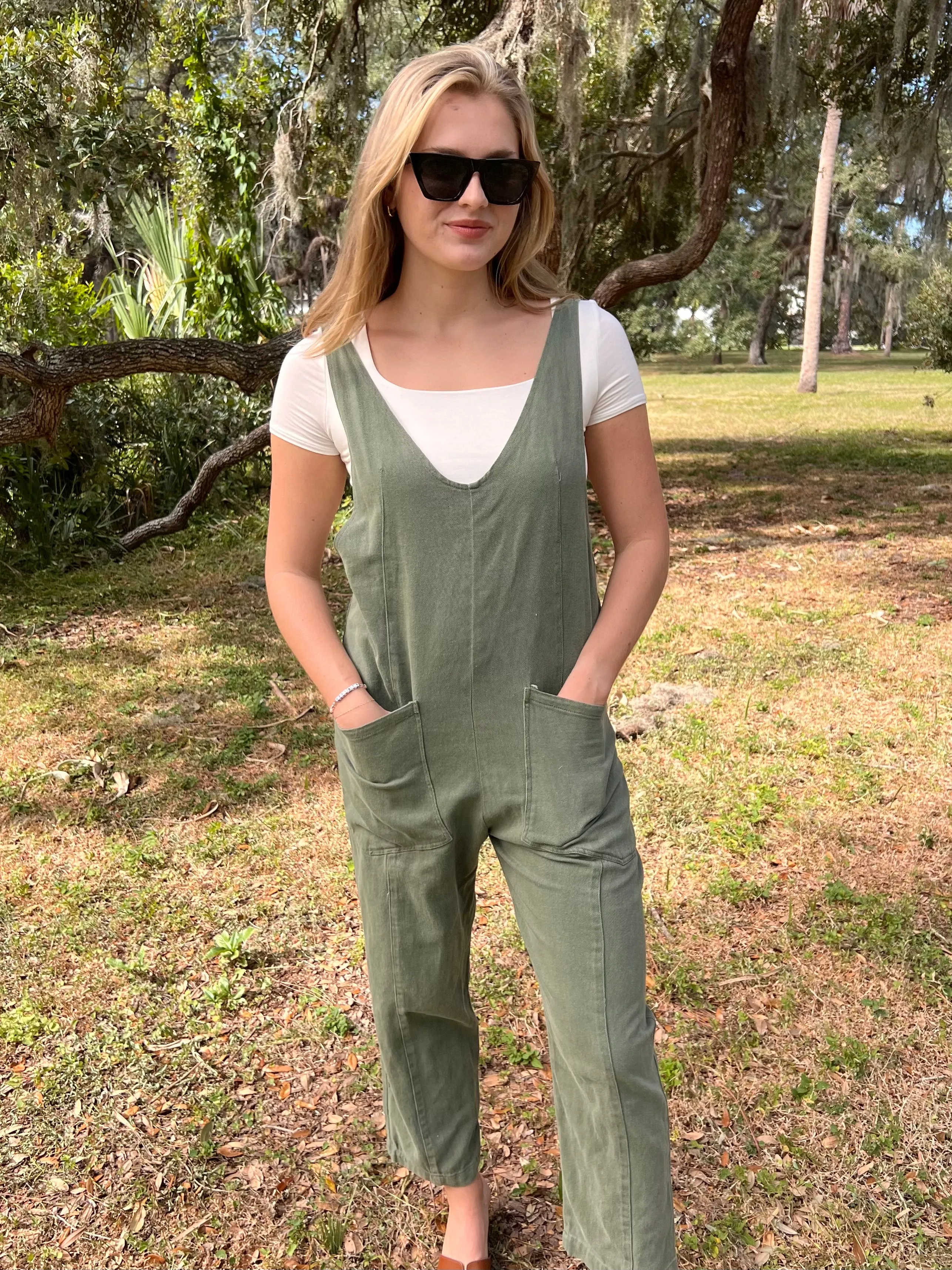 FLETCHER JUMPSUIT IN OLIVE