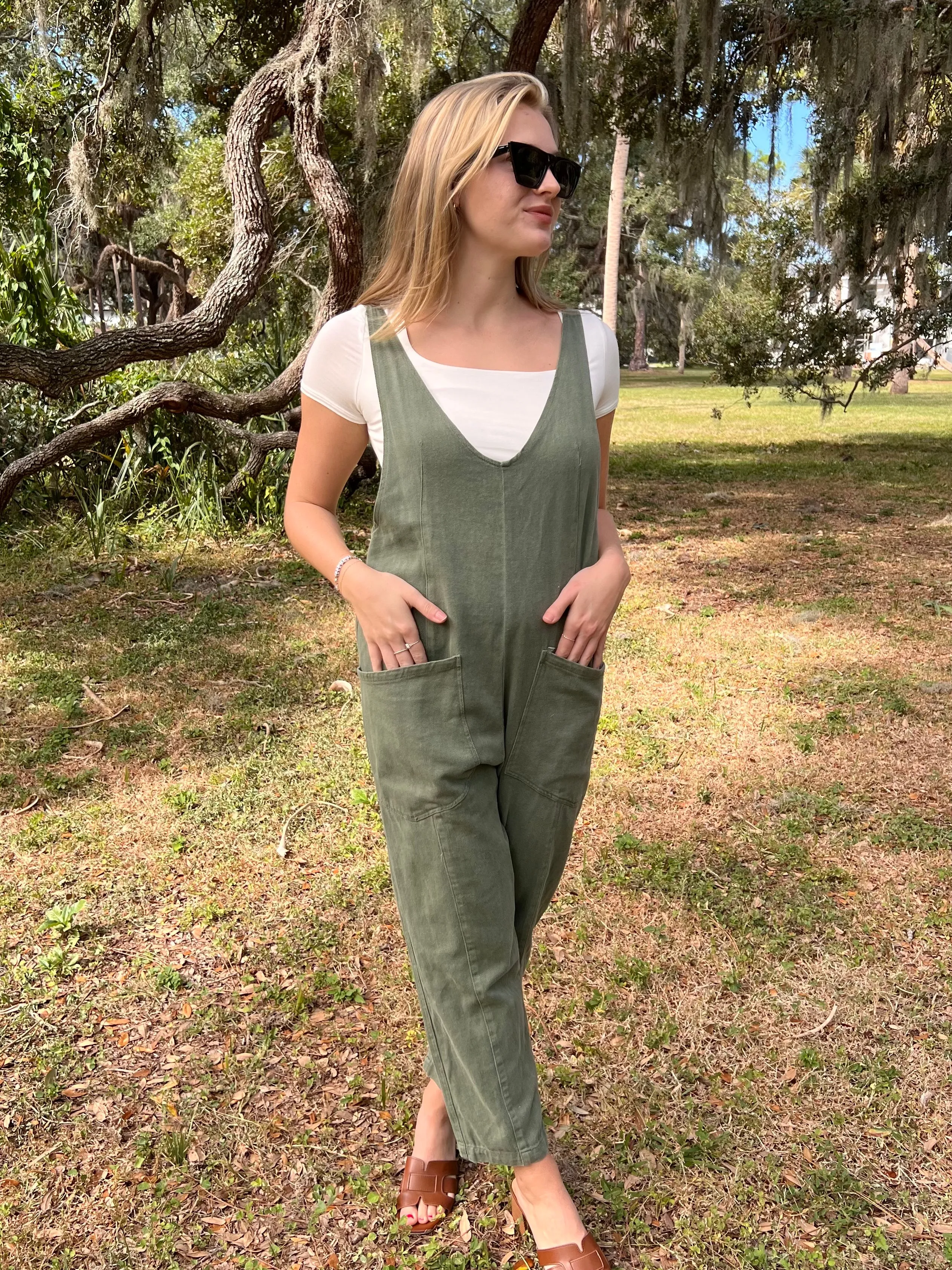 FLETCHER JUMPSUIT IN OLIVE