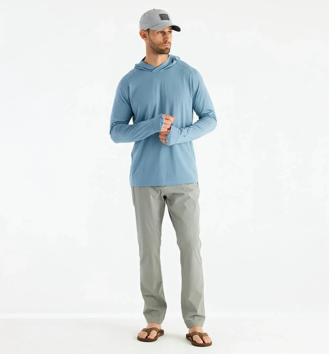 Free Fly Men's Elevate Hoodie in Blue Fog