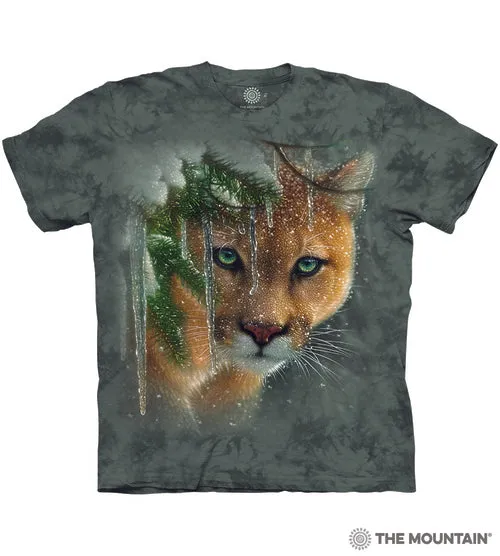 Frozen Mountain Lion Long Sleeve Adult Shirt