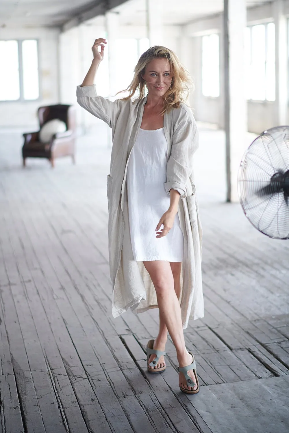 Fundamental Linen Robe - Natural