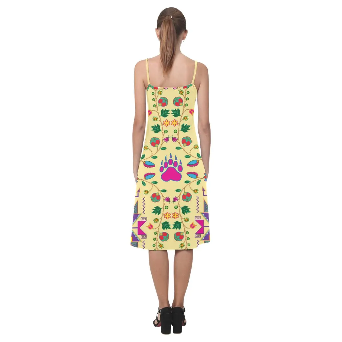 Geometric Floral Fall - Vanilla Alcestis Slip Dress