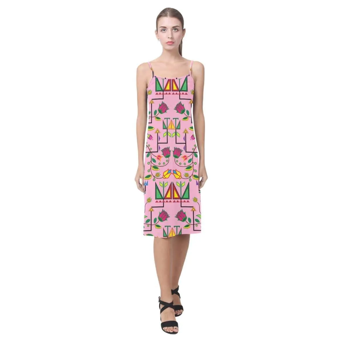 Geometric Floral Summer - Sunset Alcestis Slip Dress