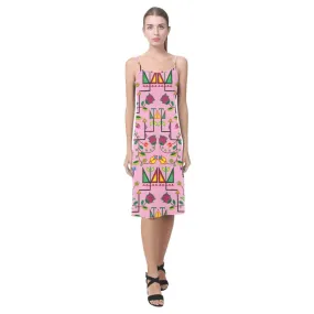 Geometric Floral Summer - Sunset Alcestis Slip Dress