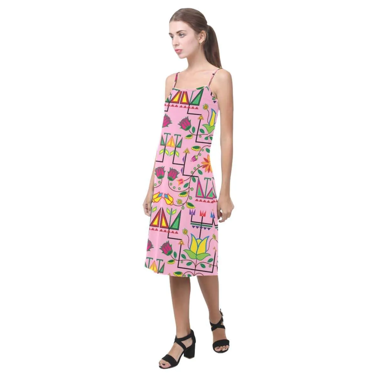 Geometric Floral Summer - Sunset Alcestis Slip Dress