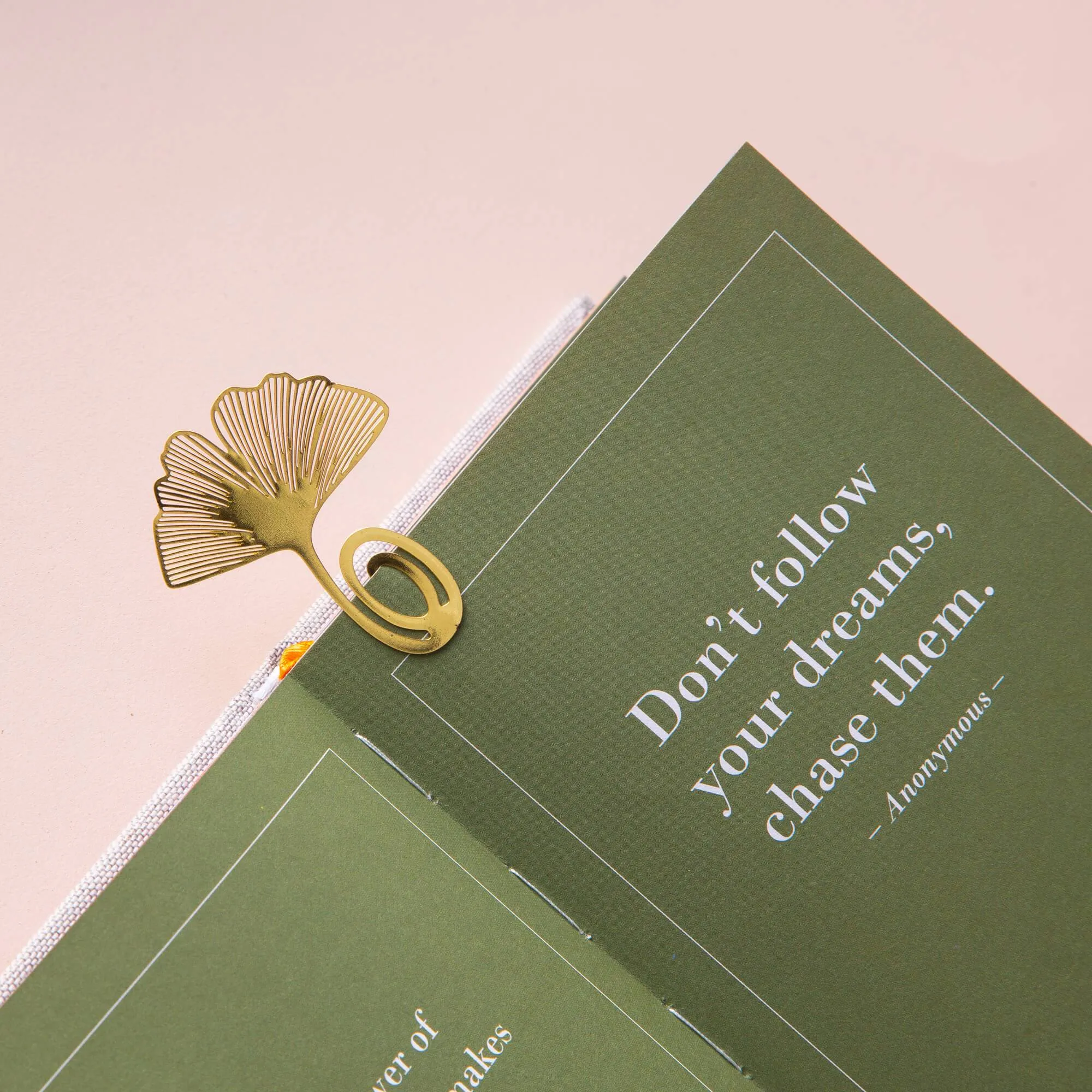 Gold Bookmarks Floral and Fauna Ginko Leaf