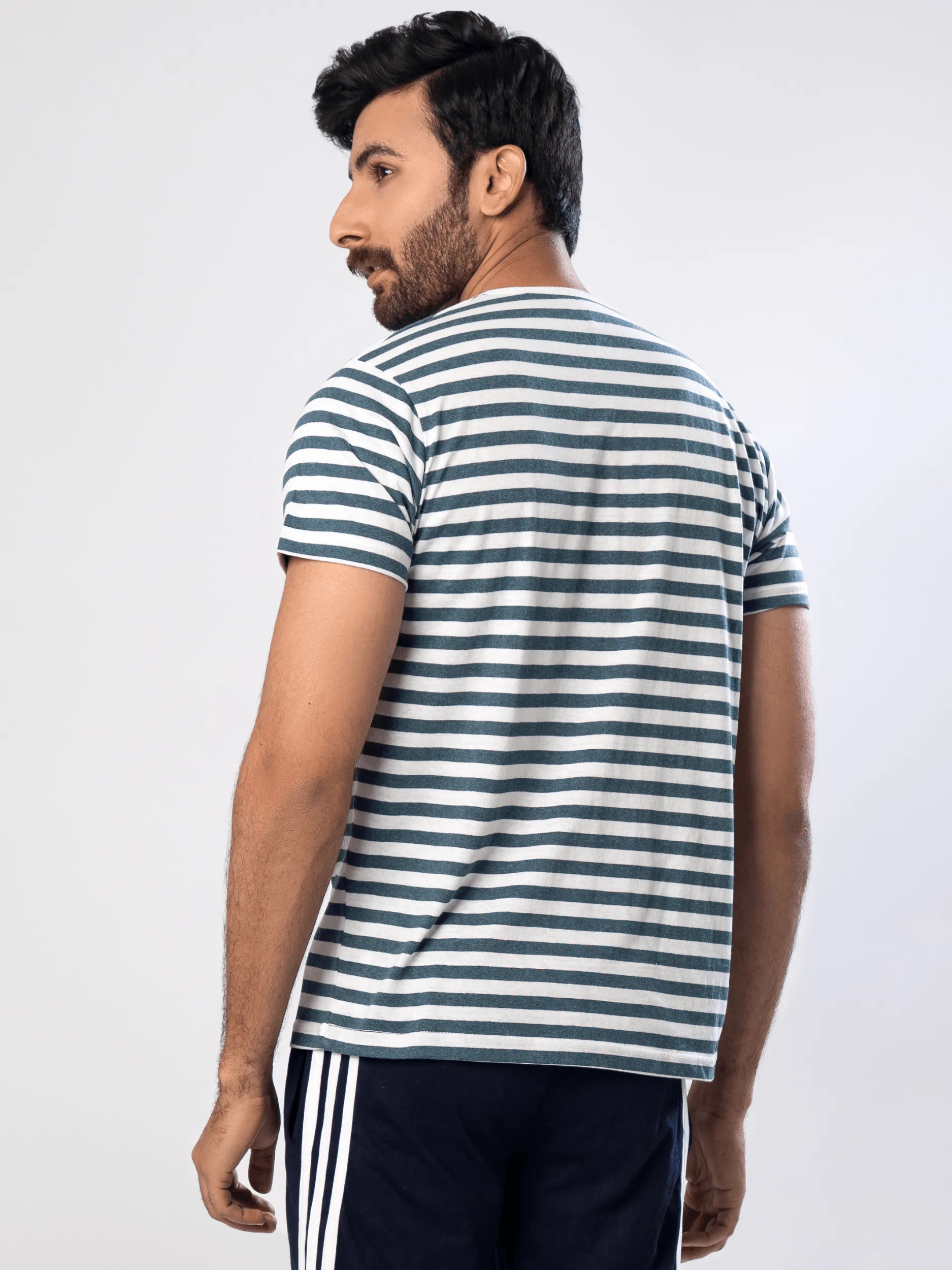 Grey Stripes Short Sleeve T-Shirt