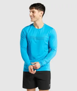 Gymshark Arrival Graphic Long Sleeve T-Shirt - Blue