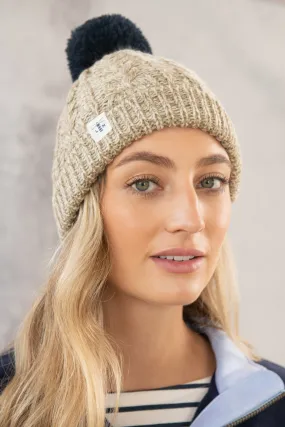 Hannah Bobble Hat - Almond Navy