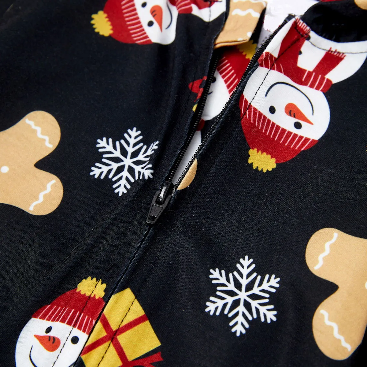 Happy Holidays Hooded Pajamas Family Christmas Onesies Gingerbread Snowman Snowflake Gifts