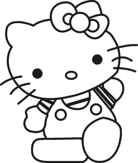 Hello Kitty In Striped T-shirt Die Cut Vinyl Sticker Decal