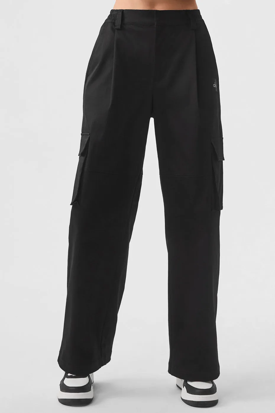 High-Waist Night Out Cargo Trouser - Black