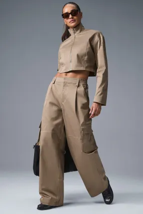 High-Waist Night Out Cargo Trouser - Gravel