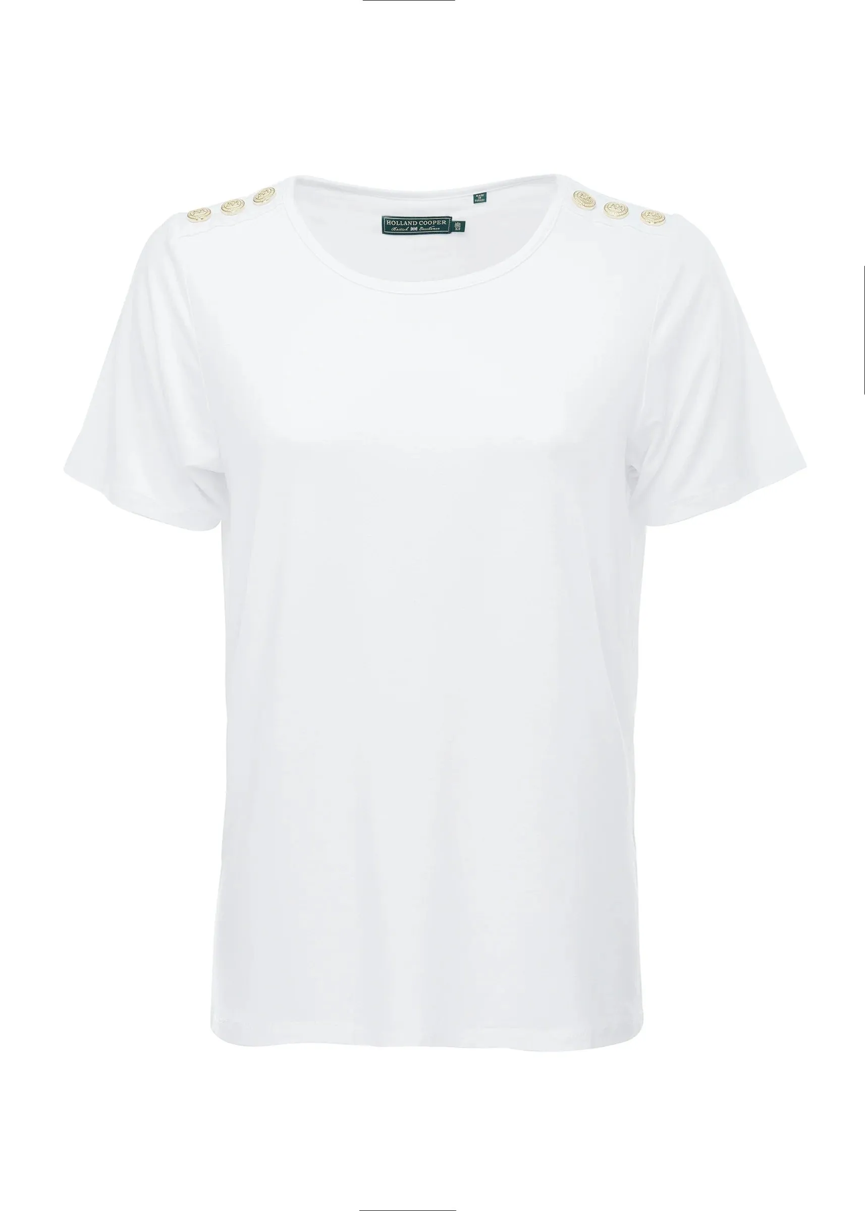 Holland Cooper Relax Fit Crew Neck Tee in White