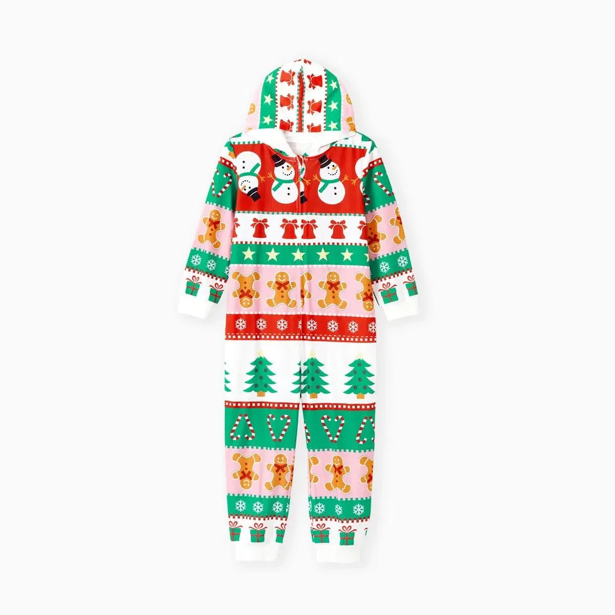 Holly Jolly Hooded Family Christmas Onesies Pajamas Christmas Tree Candy Canes Gingerbread Snowflake Snowman