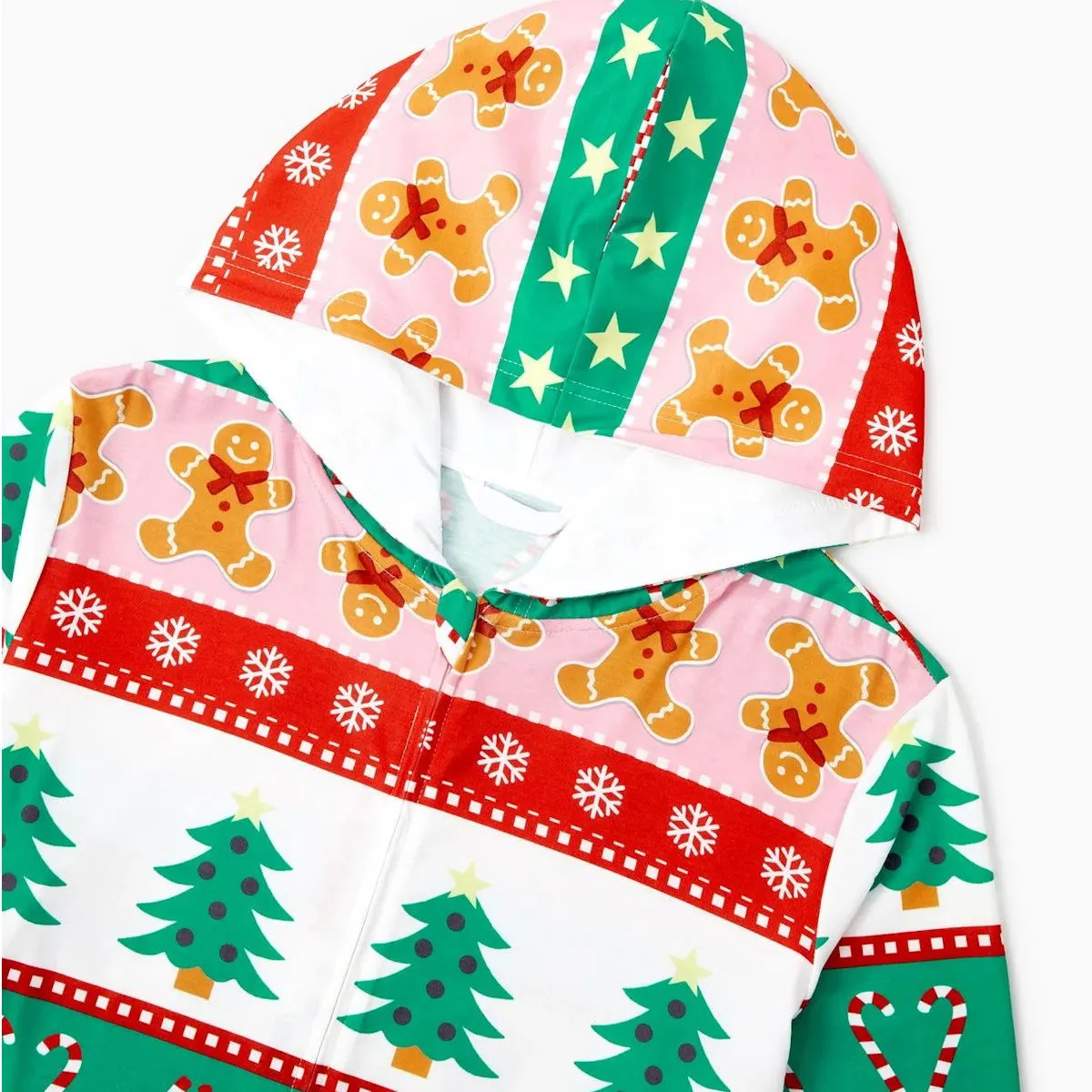 Holly Jolly Hooded Family Christmas Onesies Pajamas Christmas Tree Candy Canes Gingerbread Snowflake Snowman