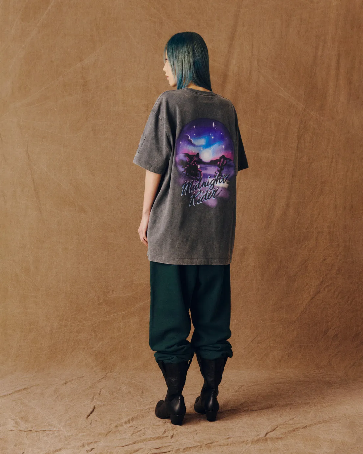 INDIGO WASH MIDNIGHT RIDER T-SHIRT