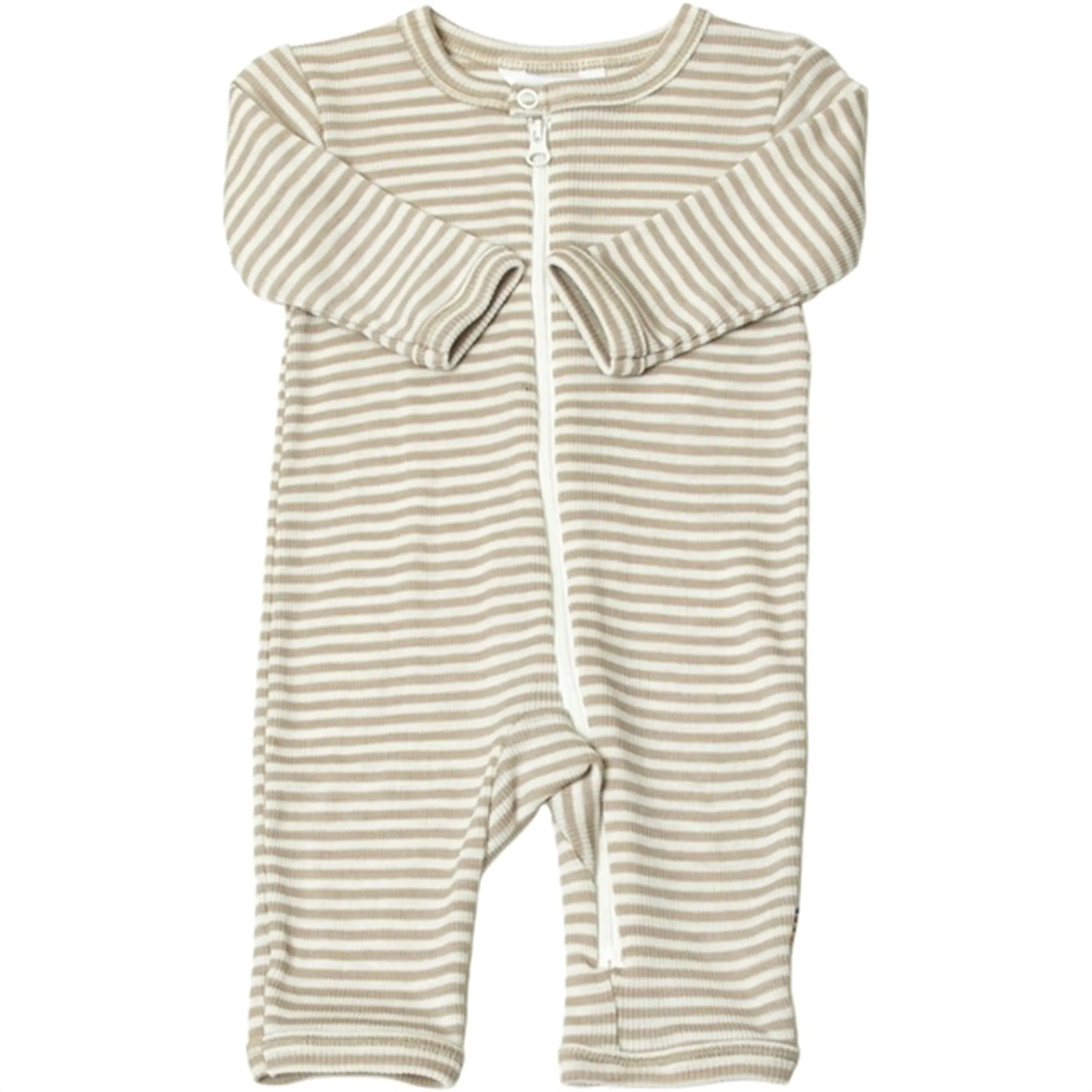 Joha Wool/Silk Beige Stripe Jumpsuit