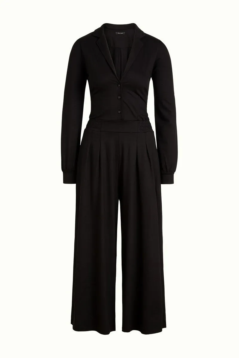 Jumpsuit met vaste tailleband | King Louie Lola palazzo jumpsuit ecovero classic black