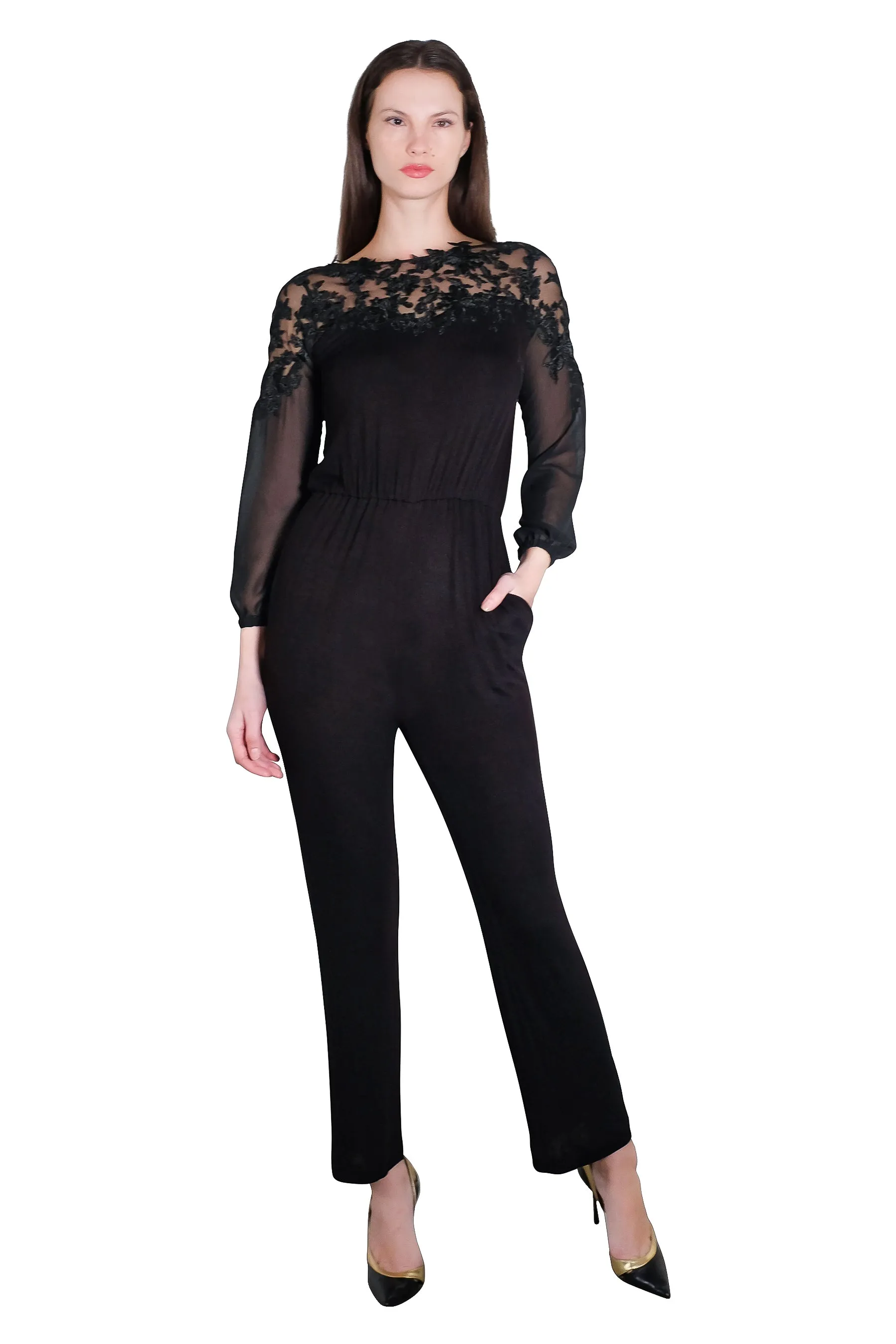 Karlie Wool Lace Jumpsuit