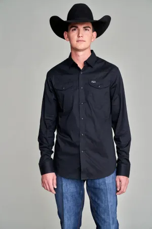 Kimes Ranch Men's Blackout Long Sleeve Snap Black Shirt