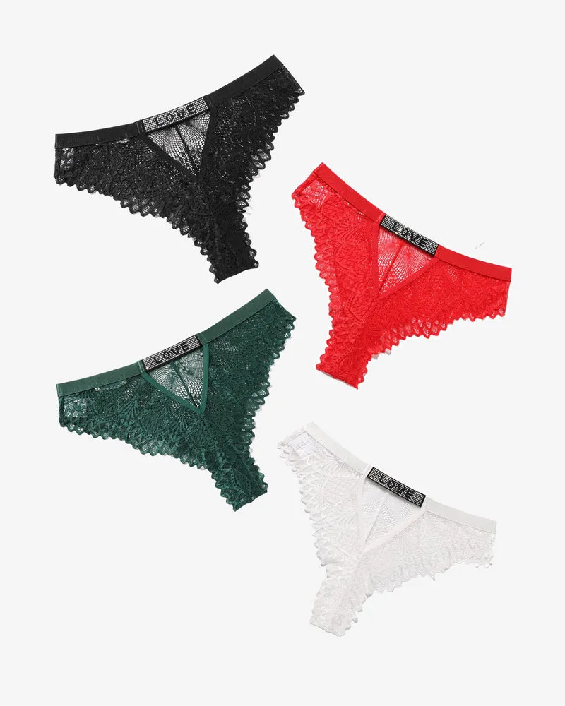 Lace Panty Rhinestone Underwear