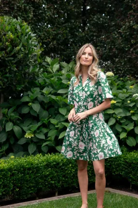 Lena Dress Vintage Green Floral