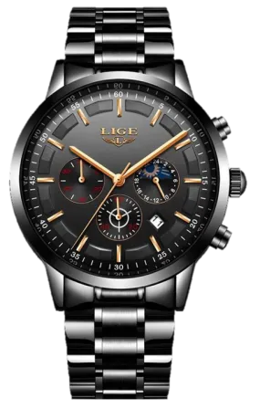 Lige Watch Mens Metal Band Watch