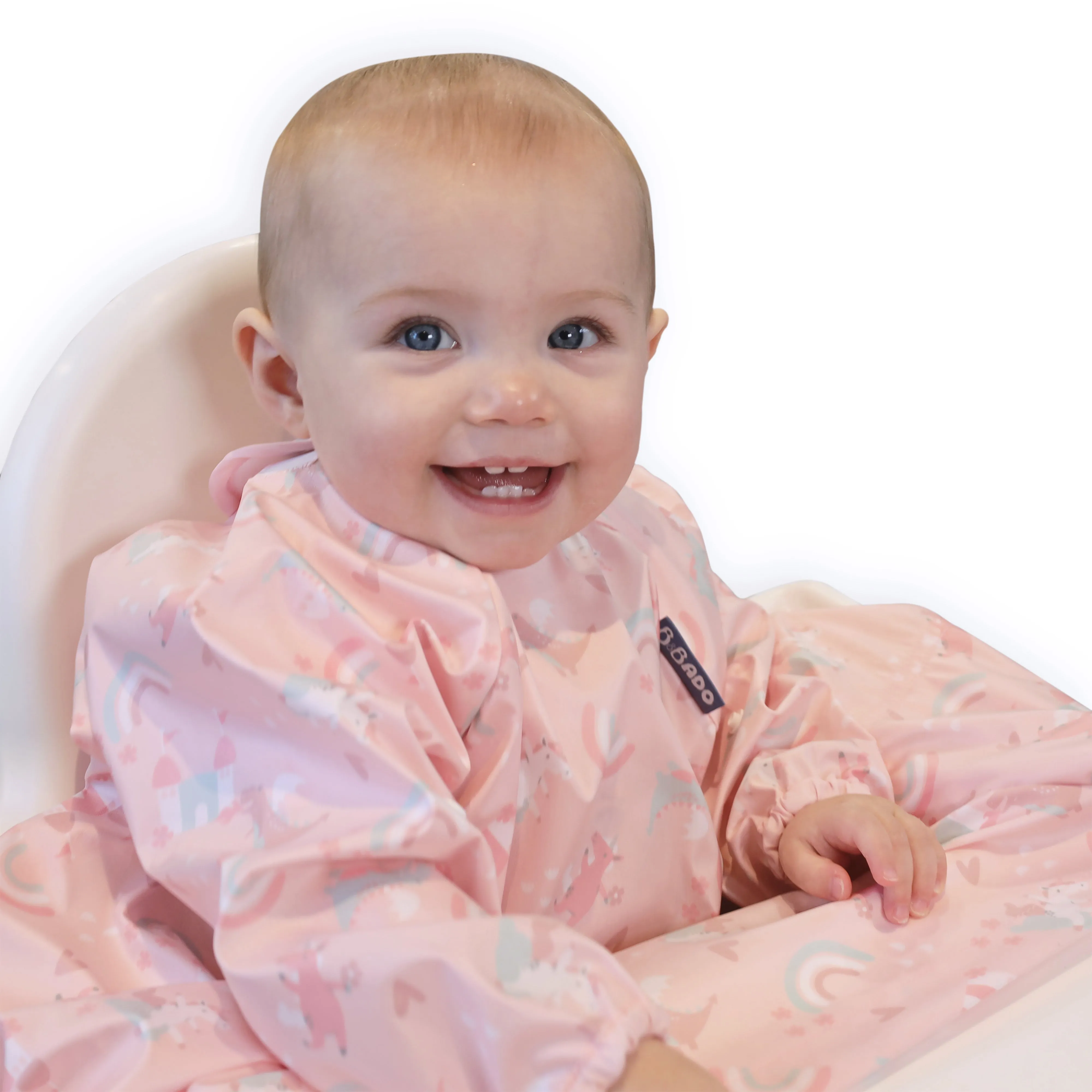 Long Sleeve Coverall Weaning Bib Over the Rainbow