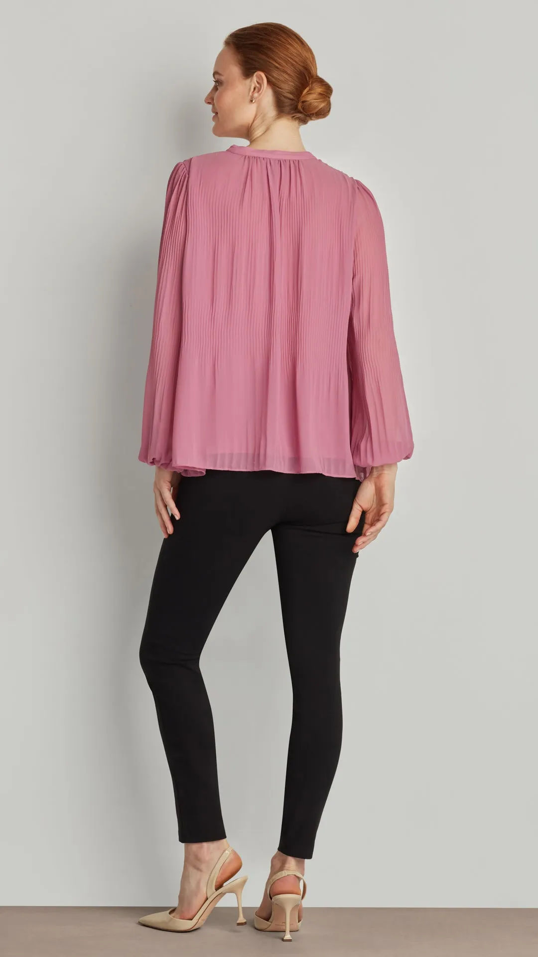 LONG SLEEVE SEMI-PLEATED SHIRT