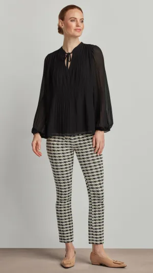 LONG SLEEVE SEMI-PLEATED SHIRT