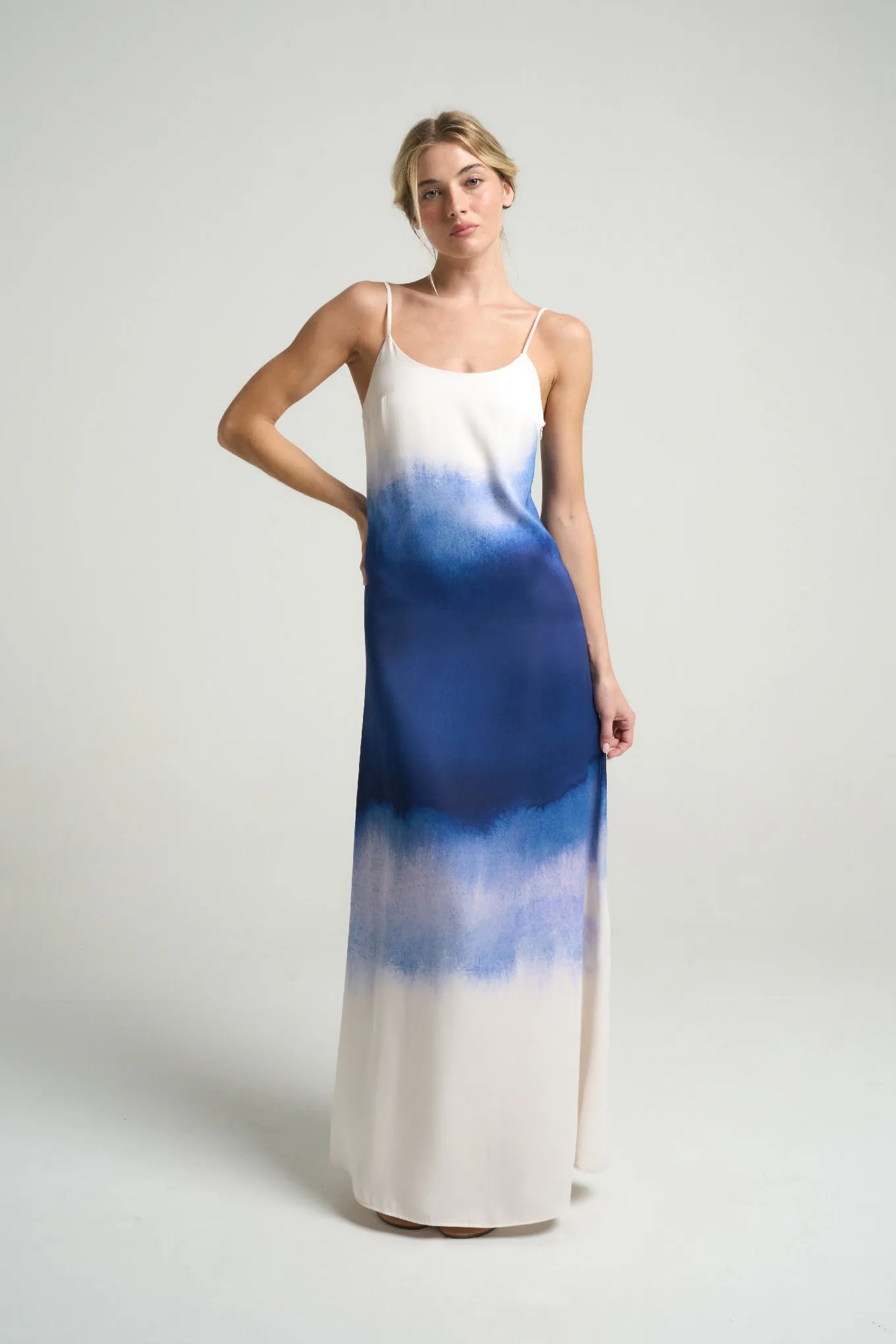 Long Slip Dress Indigo