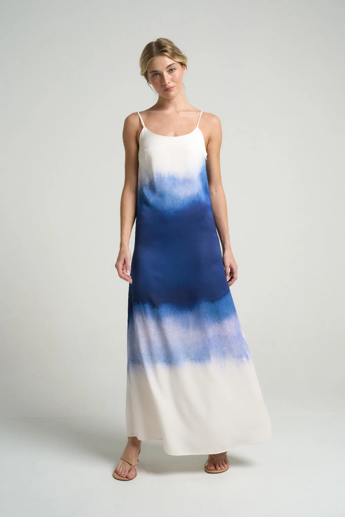 Long Slip Dress Indigo