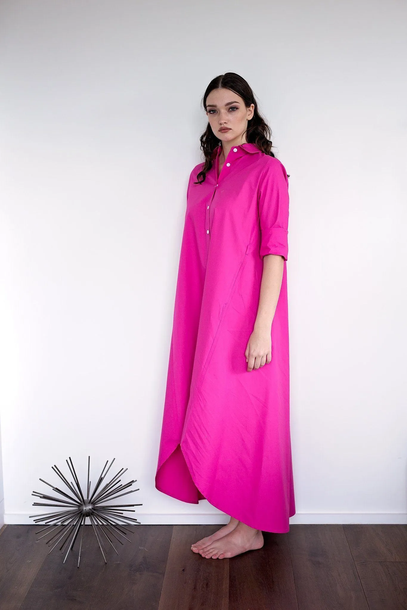 Maaya Long Length - Hot Pink Poplin