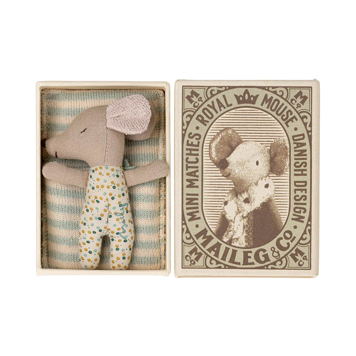 Maileg Baby Mouse Sleepy/Wakey in Box - Boy