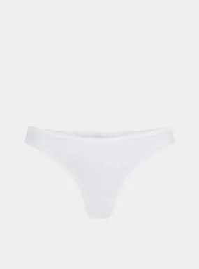 Matsu Recycled-Lace Low-Rise Thong - Glacier White