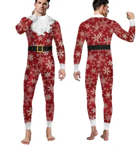 Men's And Women's Christmas Snowflake Digital Printing One-piece