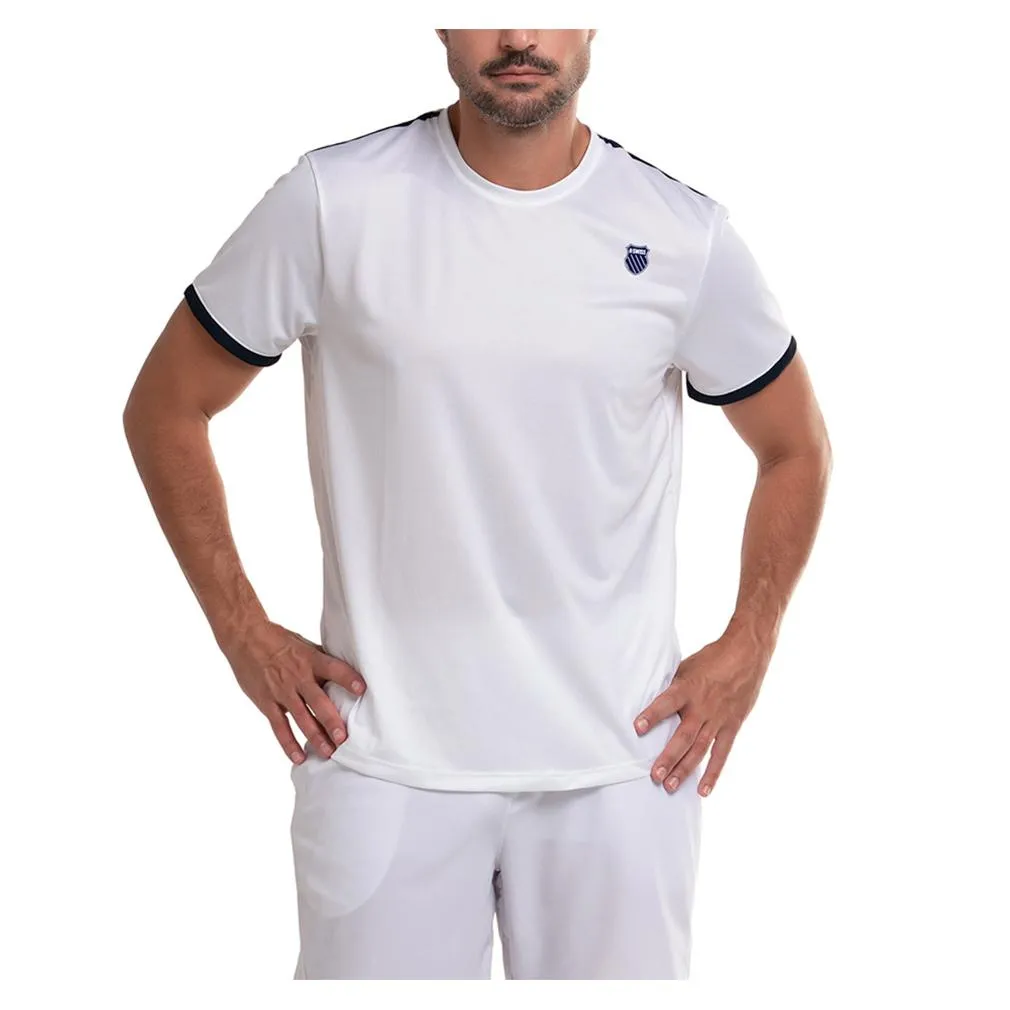 Men's Ascendor Stripe Short Sleeve Tennis Crew Peacoat