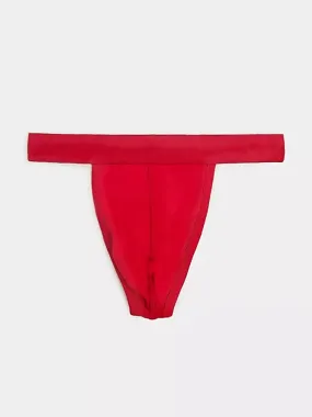 Men's Plain Solid Thong,Red