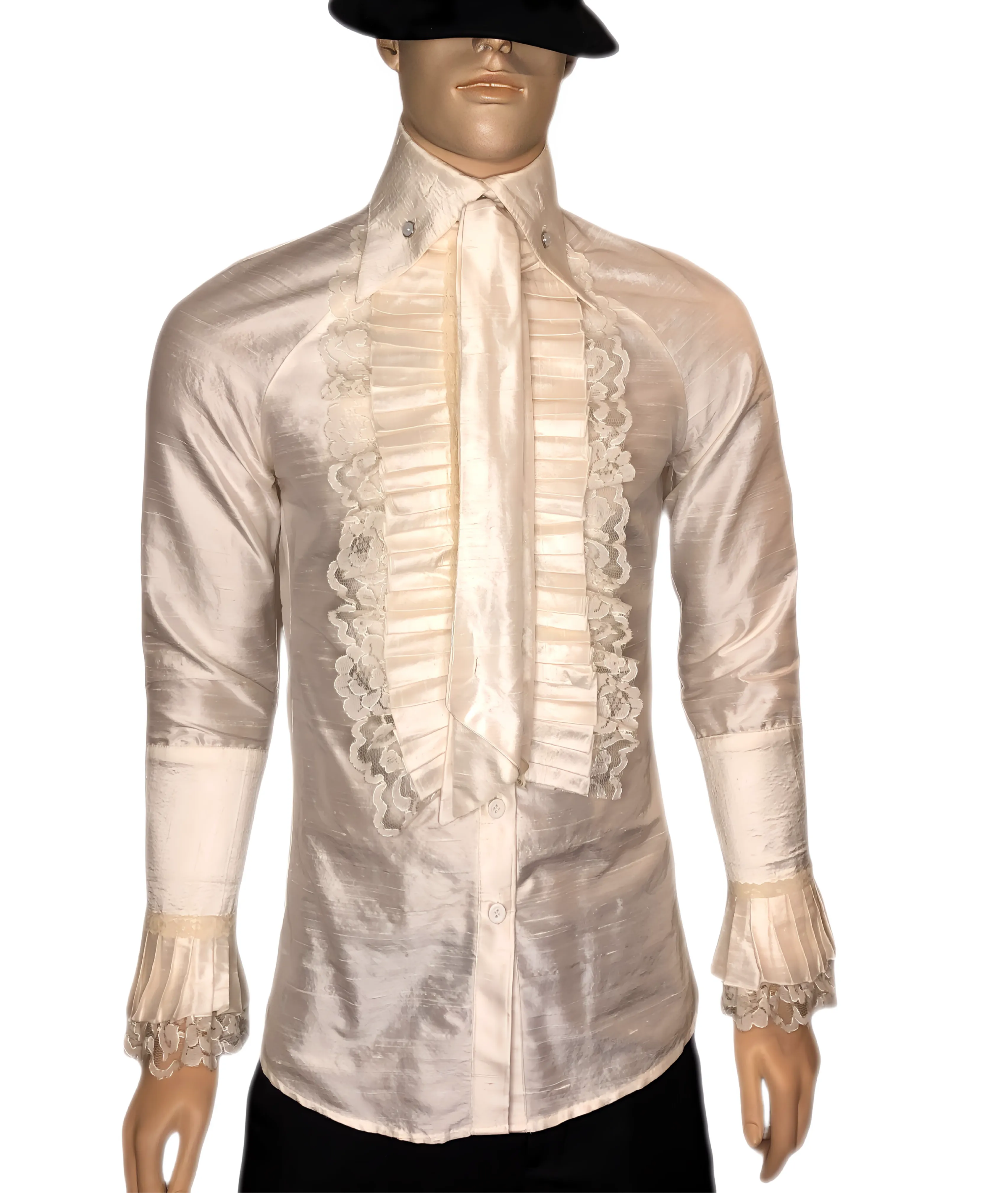 Men's Silk & Lace Ruffles Shirt