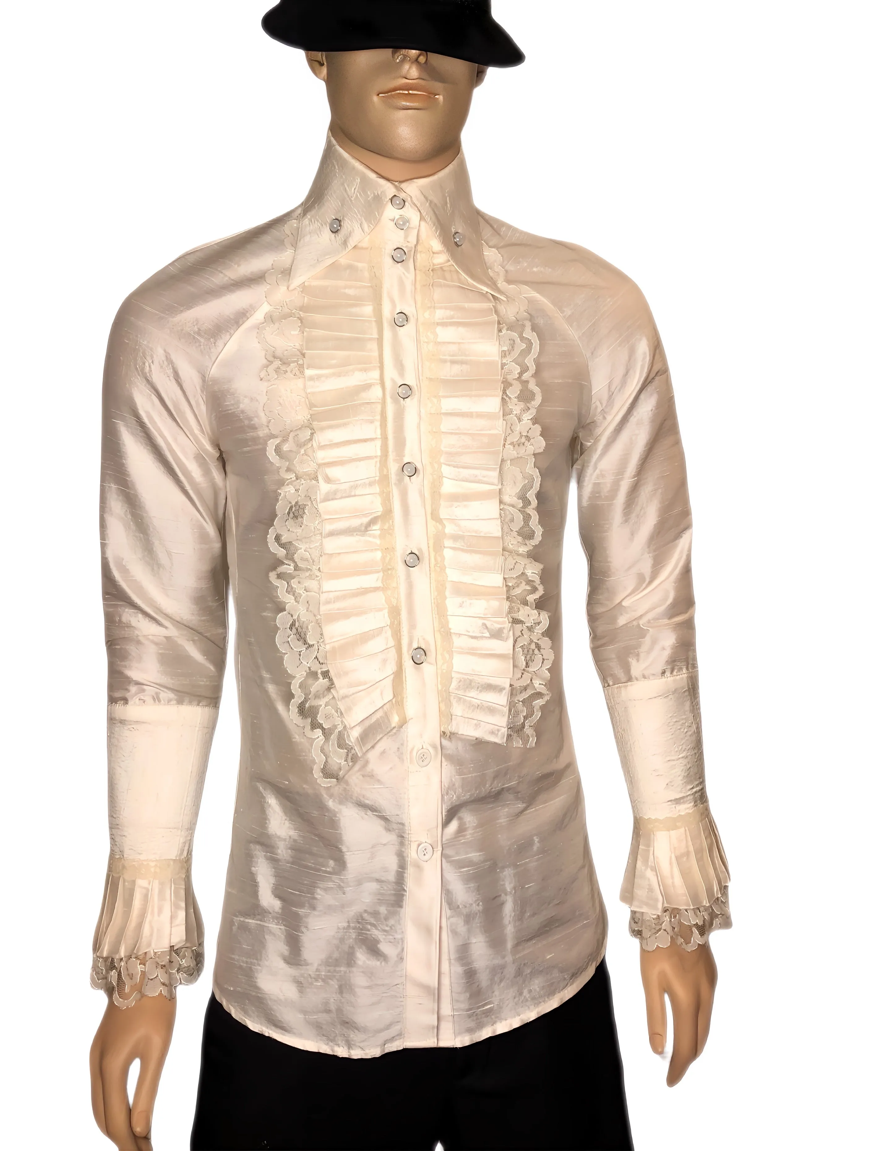 Men's Silk & Lace Ruffles Shirt