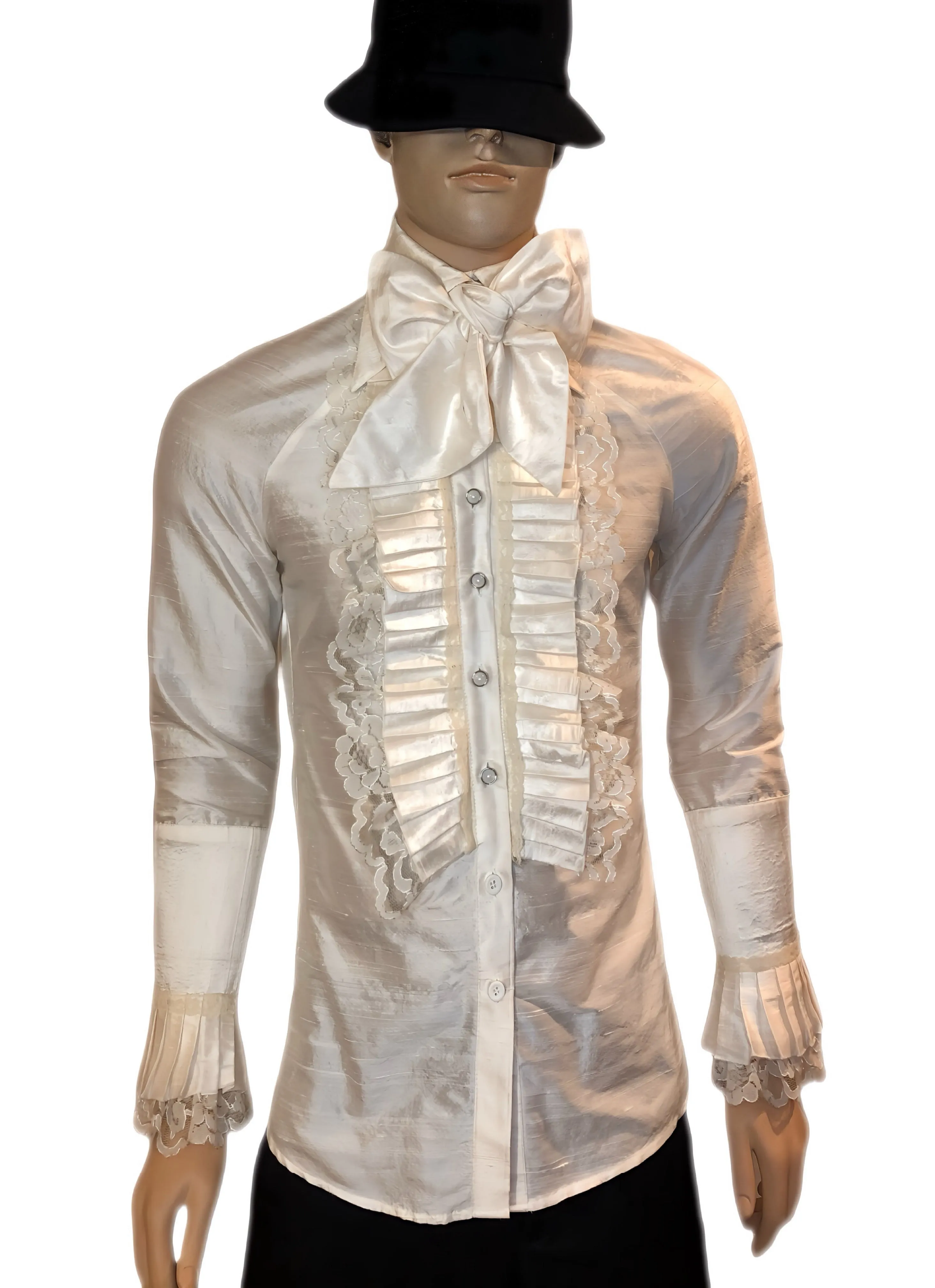 Men's Silk & Lace Ruffles Shirt