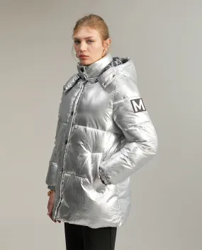 Metallic quilted anorak