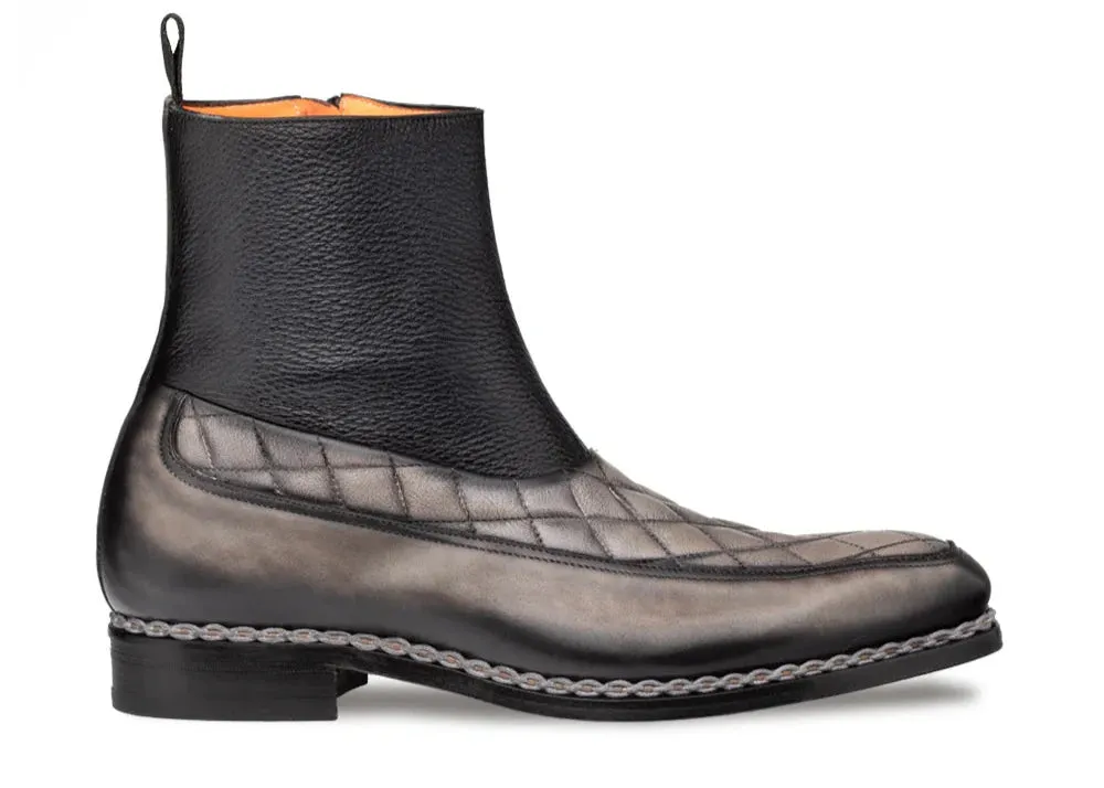 Mezlan Men's Black/Grey Slip-On Boot Musico Dress Zip Boot Style-21239