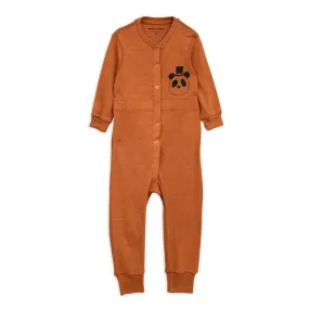 Mini Rodini Panda Wool Jumpsuit, Brown